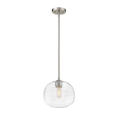 Z-Lite Harmony 1 Light Pendant, Brushed Nickel & Clear 486P10-BN